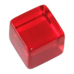 Die 1 Blank Transparent Red 19mm 