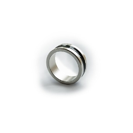 Anello PK - Argentato - Dark line 18,19,20 mm.