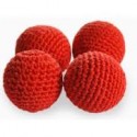 Crochet Balls 1,5 " cm. 3,75 Red set di 4